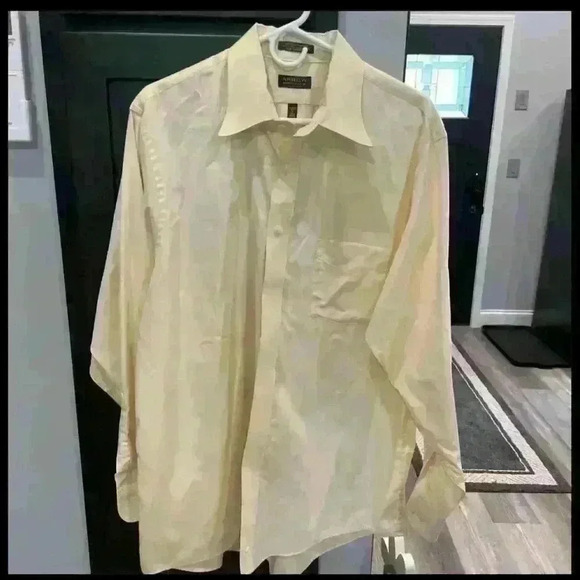 Arrow Mens XL Yellow Classic Fit Long Sleeve Button Up Shirt - Picture 1 of 3